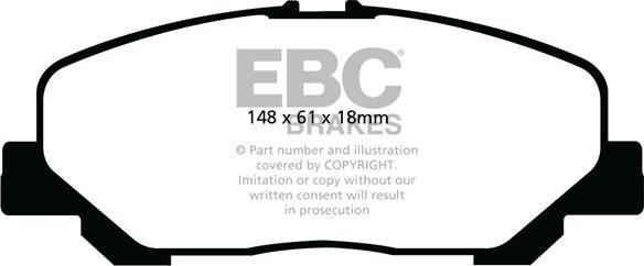 EBC Brakes DPX2048 - Комплект спирачно феродо, дискови спирачки vvparts.bg