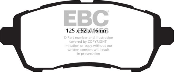 EBC Brakes DP42002R - Комплект спирачно феродо, дискови спирачки vvparts.bg