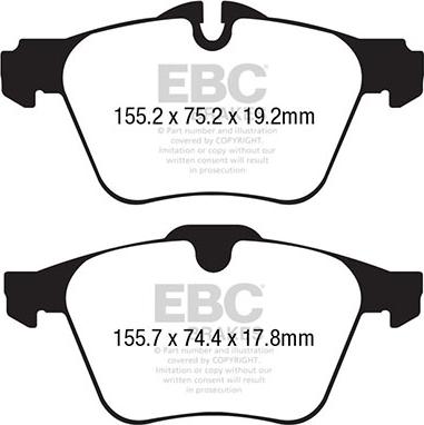 EBC Brakes DP42189R - Комплект спирачно феродо, дискови спирачки vvparts.bg