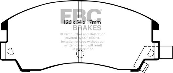 EBC Brakes DP582 - Комплект спирачно феродо, дискови спирачки vvparts.bg