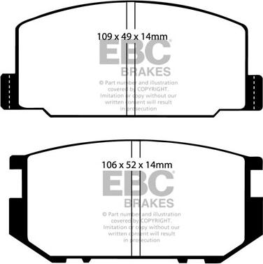 EBC Brakes DP532 - Комплект спирачно феродо, дискови спирачки vvparts.bg