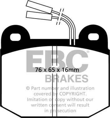 EBC Brakes DP578 - Комплект спирачно феродо, дискови спирачки vvparts.bg