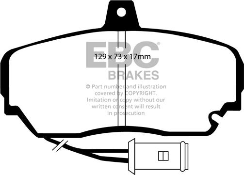 EBC Brakes DP630 - Комплект спирачно феродо, дискови спирачки vvparts.bg