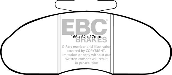 EBC Brakes DP633 - Комплект спирачно феродо, дискови спирачки vvparts.bg