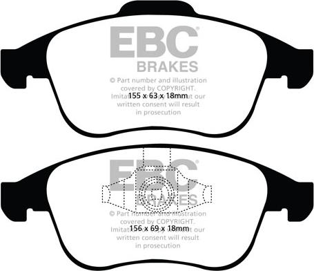 EBC Brakes DP1992 - Комплект спирачно феродо, дискови спирачки vvparts.bg