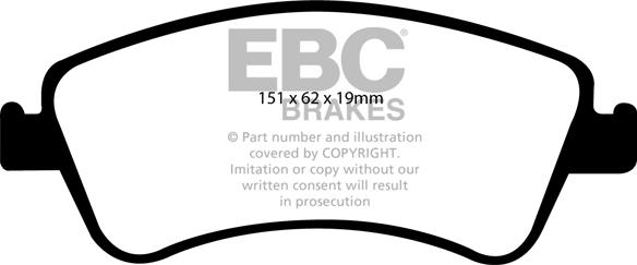 EBC Brakes DP1950 - Комплект спирачно феродо, дискови спирачки vvparts.bg