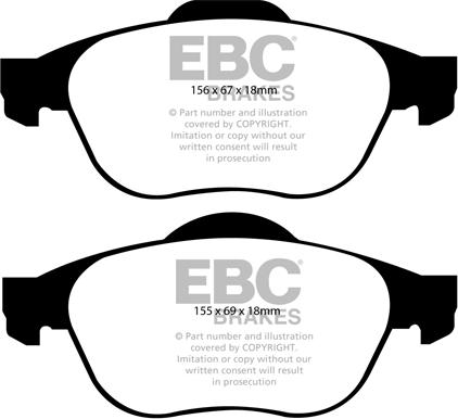 EBC Brakes DP21958 - Комплект спирачно феродо, дискови спирачки vvparts.bg