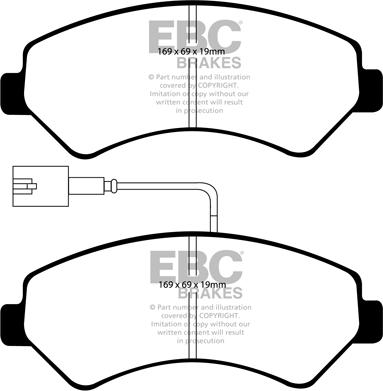 EBC Brakes DP1969 - Комплект спирачно феродо, дискови спирачки vvparts.bg