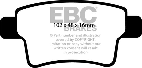 EBC Brakes DP1961 - Комплект спирачно феродо, дискови спирачки vvparts.bg