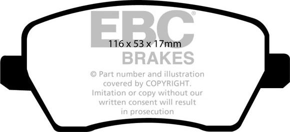 EBC Brakes DP1903 - Комплект спирачно феродо, дискови спирачки vvparts.bg