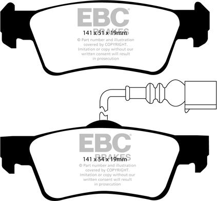 EBC Brakes DP21907 - Комплект спирачно феродо, дискови спирачки vvparts.bg