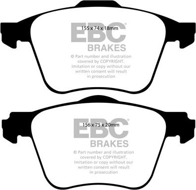 EBC Brakes DP31914C - Комплект спирачно феродо, дискови спирачки vvparts.bg