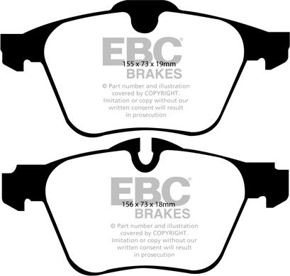 EBC Brakes DP1912 - Комплект спирачно феродо, дискови спирачки vvparts.bg