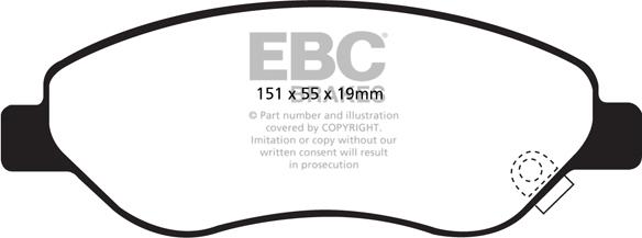 EBC Brakes DP1981 - Комплект спирачно феродо, дискови спирачки vvparts.bg