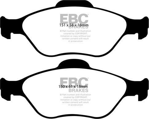 EBC Brakes DP21972 - Комплект спирачно феродо, дискови спирачки vvparts.bg