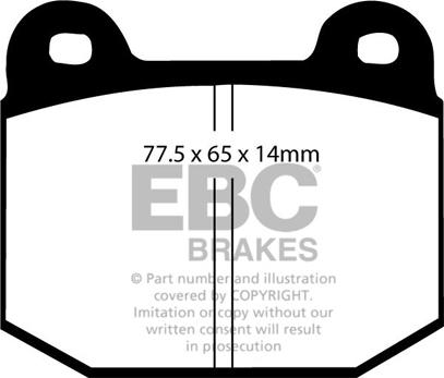 EBC Brakes DP1972 - Комплект спирачно феродо, дискови спирачки vvparts.bg