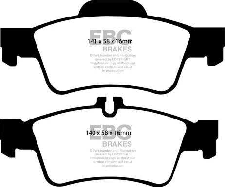 EBC Brakes DP1491 - Комплект спирачно феродо, дискови спирачки vvparts.bg