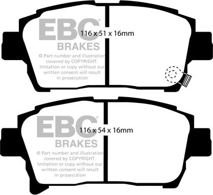 EBC Brakes DP1459 - Комплект спирачно феродо, дискови спирачки vvparts.bg