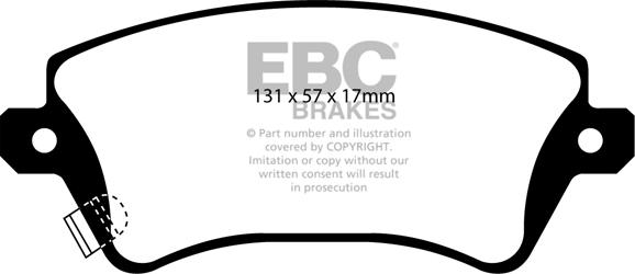EBC Brakes DP1457 - Комплект спирачно феродо, дискови спирачки vvparts.bg