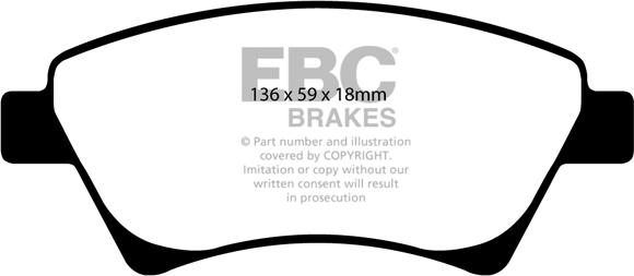EBC Brakes DP1468 - Комплект спирачно феродо, дискови спирачки vvparts.bg
