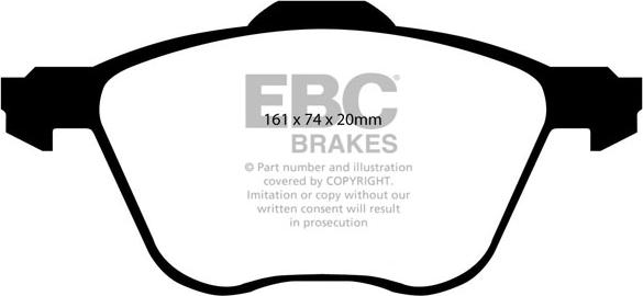 EBC Brakes DP1413 - Комплект спирачно феродо, дискови спирачки vvparts.bg