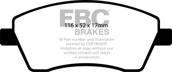 EBC Brakes DP1485 - Комплект спирачно феродо, дискови спирачки vvparts.bg