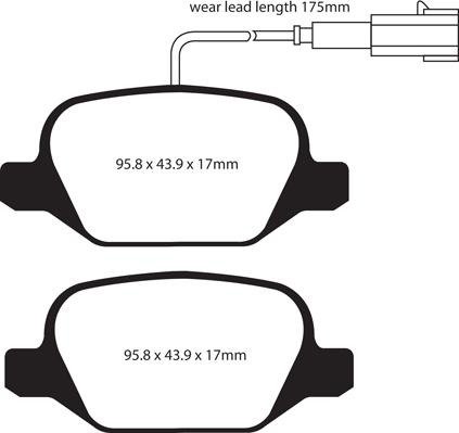 EBC Brakes DP1430/2 - Комплект спирачно феродо, дискови спирачки vvparts.bg