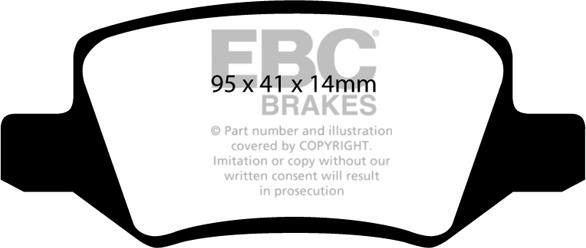EBC Brakes DP1438 - Комплект спирачно феродо, дискови спирачки vvparts.bg