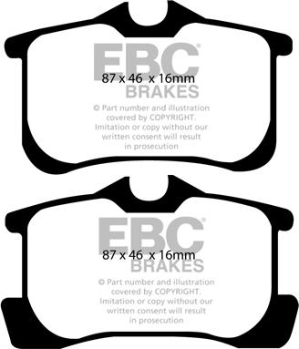 EBC Brakes DP1422 - Комплект спирачно феродо, дискови спирачки vvparts.bg