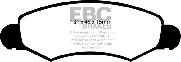 EBC Brakes DP1598 - Комплект спирачно феродо, дискови спирачки vvparts.bg