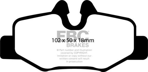 EBC Brakes DP1554 - Комплект спирачно феродо, дискови спирачки vvparts.bg