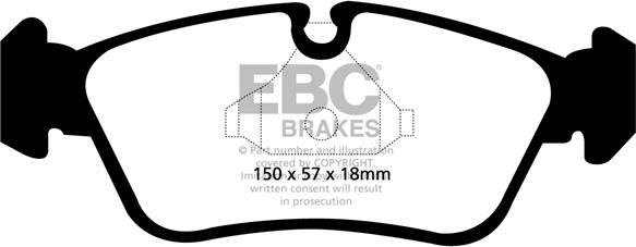 EBC Brakes DP1587 - Комплект спирачно феродо, дискови спирачки vvparts.bg