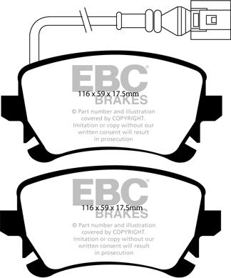 EBC Brakes DP41534R - Комплект спирачно феродо, дискови спирачки vvparts.bg