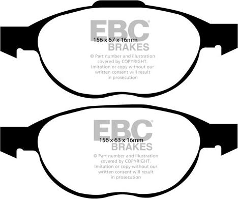 EBC Brakes DP41524R - Комплект спирачно феродо, дискови спирачки vvparts.bg