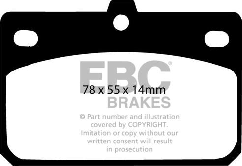EBC Brakes DP166 - Комплект спирачно феродо, дискови спирачки vvparts.bg