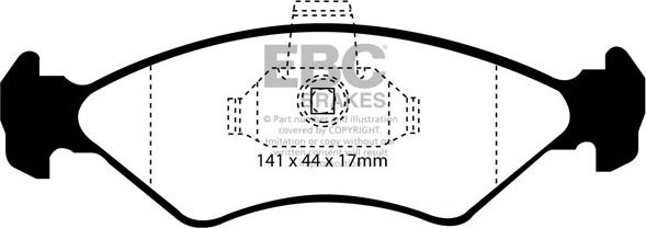 EBC Brakes DP41050R - Комплект спирачно феродо, дискови спирачки vvparts.bg