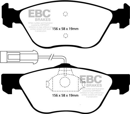 EBC Brakes DP1061 - Комплект спирачно феродо, дискови спирачки vvparts.bg