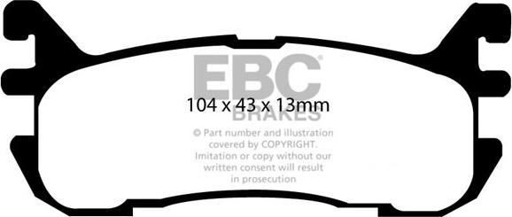 EBC Brakes DP41003R - Комплект спирачно феродо, дискови спирачки vvparts.bg