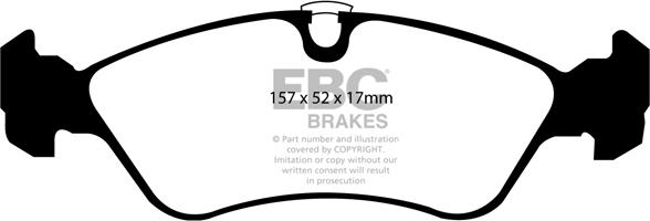 EBC Brakes DP1087 - Комплект спирачно феродо, дискови спирачки vvparts.bg