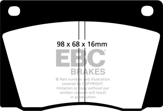 EBC Brakes DP108 - Комплект спирачно феродо, дискови спирачки vvparts.bg