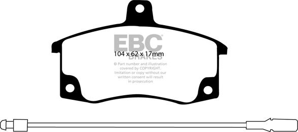 EBC Brakes DP1192 - Комплект спирачно феродо, дискови спирачки vvparts.bg