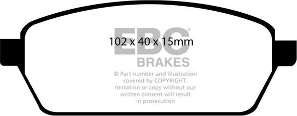 EBC Brakes DP1106 - Комплект спирачно феродо, дискови спирачки vvparts.bg