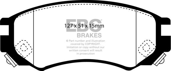 EBC Brakes DP1101 - Комплект спирачно феродо, дискови спирачки vvparts.bg