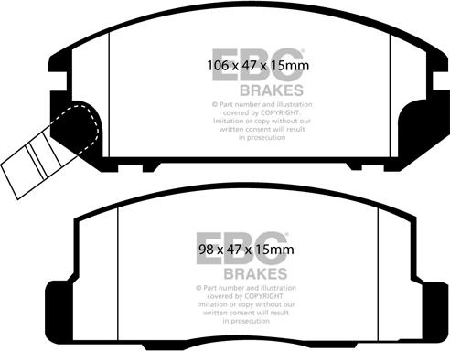 EBC Brakes DP1107 - Комплект спирачно феродо, дискови спирачки vvparts.bg