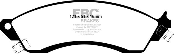 EBC Brakes DP1131 - Комплект спирачно феродо, дискови спирачки vvparts.bg