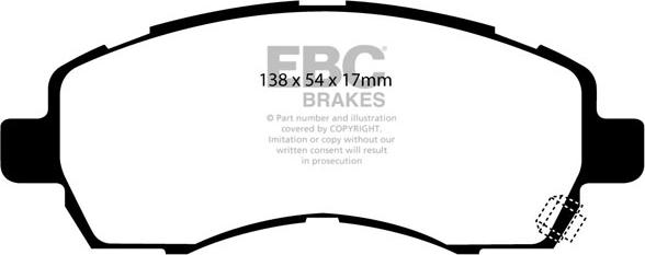 EBC Brakes DP21138 - Комплект спирачно феродо, дискови спирачки vvparts.bg