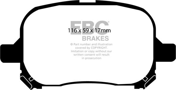 EBC Brakes DP1133 - Комплект спирачно феродо, дискови спирачки vvparts.bg