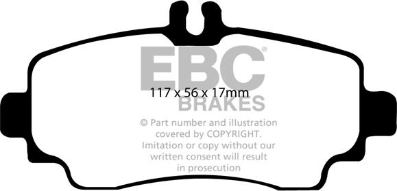 EBC Brakes DP1170 - Комплект спирачно феродо, дискови спирачки vvparts.bg