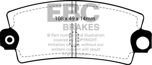 EBC Brakes DP189 - Комплект спирачно феродо, дискови спирачки vvparts.bg