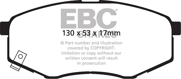 EBC Brakes DP21866 - Комплект спирачно феродо, дискови спирачки vvparts.bg